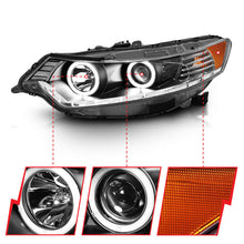 Load image into Gallery viewer, Anzo 2009-2012 Acura Tsx Projector Headlights w/ Halo Black (CCFL)