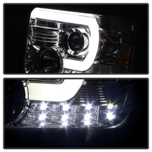 Load image into Gallery viewer, Spyder GMC Sierra 14-16 Projector Headlights Light Bar DRL Chrome PRO-YD-GS14-LBDRL-C 5080622