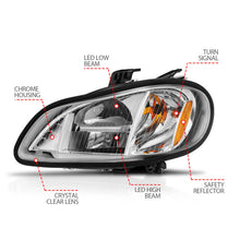 Load image into Gallery viewer, ANZO 2002-2014 Freightliner M2 LED Crystal Headlights Chrome Housing w/ Clear Lens (Pair) 131031