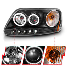 Load image into Gallery viewer, Anzo 1997-2003 Ford F-150 Projector Headlights w/ Halo Black (CCFL)