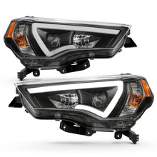 Load image into Gallery viewer, ANZO 14-18 Toyota 4 Runner Plank Style Projector Headlights Black w/ Amber 111416