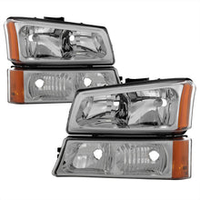 Load image into Gallery viewer, SPYDER Xtune Chevy Silverado 2500HD 03-06 Crystal Headlights w/ Bumper Lights Chrome HD-JH-CSIL03-AM-C-SET 5064912