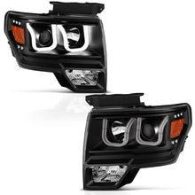 Load image into Gallery viewer, Anzo 2009-2014 Ford F-150 Projector Headlights w/ U-Bar Black