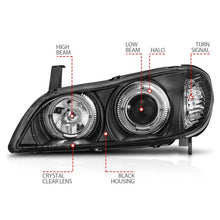 Load image into Gallery viewer, Anzo 2000-2004 Infiniti I30 Projector Headlights w/ Halo Black