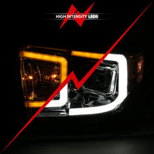 Load image into Gallery viewer, ANZO 14-17 Toyota Tundra Plank Style Projector Headlights Chrome w/ Amber 111415