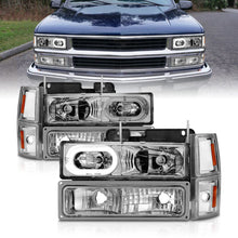 Load image into Gallery viewer, ANZO 88-98 Chevrolet C1500 Crystal Headlights Chrome Housing w/ Signal and Side Marker Lights 111508