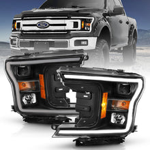 Load image into Gallery viewer, ANZO 2018-2019 Ford F-150 Projector Plank Style H.L. Black Amber (Without Switchback) 111467