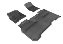 Load image into Gallery viewer, 3D MAXpider 2014-2019 Chevrolet Silverado Crew Cab Kagu 1st &amp; 2nd Row Floormats - Black L1CH04001509