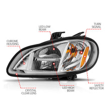 Load image into Gallery viewer, ANZO 2002-2014 Freightliner M2 LED Crystal Headlights Chrome Housing w/ Clear Lens (Pair) 131031