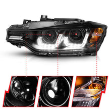 Load image into Gallery viewer, Anzo 2012-2015 BMW 3 Series Projector Headlights w/ U-Bar Black