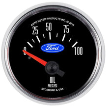 Load image into Gallery viewer, Autometer Ford 2-1/16in. 100 PSI Electric Oil Pressure Gauge 880821