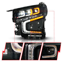 Load image into Gallery viewer, ANZO 21-23 Chevy Tahoe/Suburban LED Light Bar Style Headlights Black w/ Squential DRL (Left Side) 111636X-L