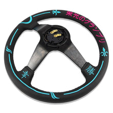 Load image into Gallery viewer, Universal 350mm 3"Deep Dish 6-Bolt Steering Wheel Black Leather Adrenaline Chaser
