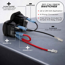 Load image into Gallery viewer, Waterproof Rocker Switch 12v ON/Off, LED Backlit with Etched Design w/Toggle Switch 12v - UTV, Auto, Boat 20A Variation