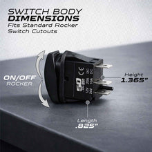 Load image into Gallery viewer, Waterproof Rocker Switch 12v ON/Off, LED Backlit with Etched Design w/Toggle Switch 12v - UTV, Auto, Boat 20A Variation