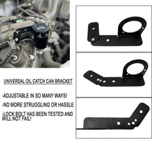 Load image into Gallery viewer, Adjustable Billet Baffled Oil Catch Can Reservoir Tank Racing 2-Port V2 Bracket