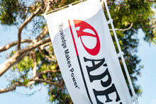Load image into Gallery viewer, Apexi A'PEXi "Knowledge Makes Power" Nobori Flag - Limited Edition *Discontinued
