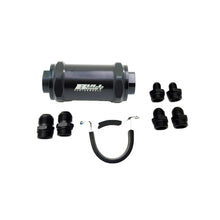 Load image into Gallery viewer, AN6 AN8 AN10 Inline Fuel Filter E85 Ethanol With 100 Micron Stainless Steel BLACK