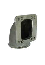 Load image into Gallery viewer, Granatelli Motor Sports Turbo Adapter, 90^ Cast Elbow. 3.0" V-Band to T3/T4 Housing, Threaded