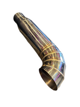 Load image into Gallery viewer, SPDZ1 Universal 3" to 4" VIP Exhaust Tips "Blast Pipes" Style - Single - Turn Down - Stainless Tip