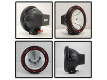 Load image into Gallery viewer, Spyder 7 Inch HID 4x4 fog lights Black/Red Housing w/wiring W/Switch-