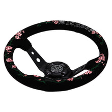 Load image into Gallery viewer, Blessed Universal 350mm 3" Deep Dish 6-Bolt Steering Wheel Red Suede Alcantara
