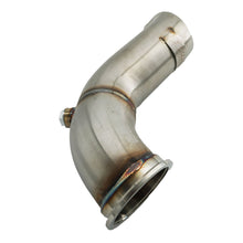 Load image into Gallery viewer, B Series Tear Drop Hood Exit Up Pipe Dump Tube For Top Mount Turbo Manifold Outlet