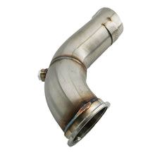 Load image into Gallery viewer, D Series Tear Drop Hood Exit Up Pipe Dump Tube For Top Mount Turbo Manifold Outlet