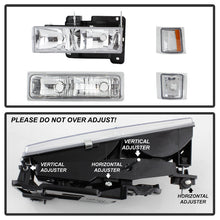 Load image into Gallery viewer, SPYDER Xtune Chevy Suburban 94-98 Headlights w/ Corner &amp; Parking Lights 8pcs Chrome HD-JH-CCK88-AM-C-SET 5069535