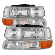 Load image into Gallery viewer, SPYDER xTune Chevy Silverado 1500 99-02 OEM Style Headlights w/ Bumper Lights - Chrome HD-JH-CSIL99-OE-SET 9035111