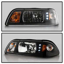Load image into Gallery viewer, Spyder Ford Mustang 87-93 1PC LED (Replaceable LEDs)Crystal Headlights Black HD-YD-FM87-1PC-LED-BK 5012531