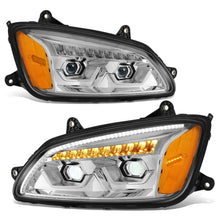 Load image into Gallery viewer, 2008-2017 Kenworth T660 LED Sequential Projector Headlights Chrome
