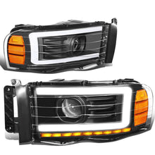 Load image into Gallery viewer, 2002-2005 Dodge Ram LED DRL Projector Headlights Black Housing