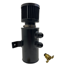 Load image into Gallery viewer, Pro Series Baffled 10AN Oil Catch Can Hose Kit and Fittings Universal AN10 Black