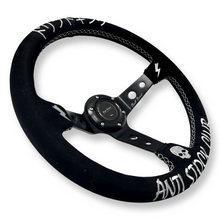 Load image into Gallery viewer, Anti-Stock Suede Steering Wheel + Short Hub Adapter for 83-04 Ford Mustang / 89-92 Ford Ranger