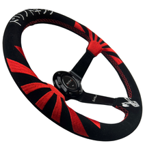 Load image into Gallery viewer, Rising Sun Infiniti G35 G37 Suede 3"Deep Dish Steering Wheel + Quick Release Short Hub Adapter