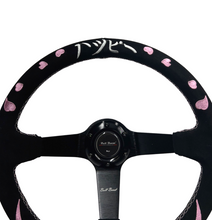 Load image into Gallery viewer, Pink Bliss Heart Suede Leather Steering Wheel Hub Adapter Kit For Impreza WRX Legacy