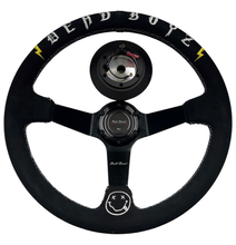 Load image into Gallery viewer, Deadboyz 350mm Deep Dish Suede Steering Wheel + Short Hub Adapter Kit For Honda Acura Civic Integra Accord Del Sol, CRX, Prelude