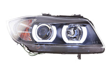 Load image into Gallery viewer, BMW 3-series E90 E91 Black U LED Headlights (2005-2012)