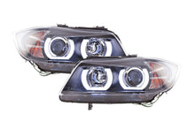 Load image into Gallery viewer, BMW 3-series E90 E91 Black U LED Headlights (2005-2012)