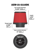 Load image into Gallery viewer, AEM Induction DryFlow Air Filter 3.25in X 5-1/4in AIP21-2110DK