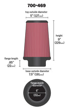 Load image into Gallery viewer, Airaid Universal Air Filter - Cone 6 x 7 1/4 x 5 x 9 700-469