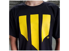 Load image into Gallery viewer, Whiteline Black Relaxed Fit T-Shirt With Our Signature Yellow