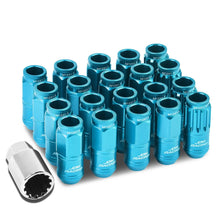 Load image into Gallery viewer, Aluminum Acorn Lug Nuts M12x1.5 50mm Light Blue 16pcs + 4 Locks