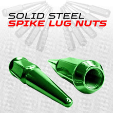 Load image into Gallery viewer, 3/8-24 Extended Spike Lug Nuts - 60 Degree Taper Seat