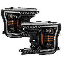 Load image into Gallery viewer, xTune Ford F150 18-20 Amber DRL Full LED Two Projector Headlights - Black PRO-CH-FF15018S-FLED-AM-BK 9949579