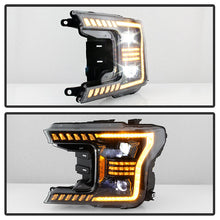 Load image into Gallery viewer, xTune Ford F150 18-20 Amber DRL Full LED Two Projector Headlights - Black PRO-CH-FF15018S-FLED-AM-BK 9949579
