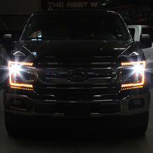 Load image into Gallery viewer, xTune Ford F150 18-20 Amber DRL Full LED Two Projector Headlights - Black PRO-CH-FF15018S-FLED-AM-BK 9949579