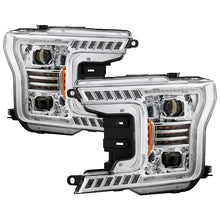 Load image into Gallery viewer, xTune Ford F150 18-20 White DRL Full LED Two Projector Headlights - Chrome PRO-CH-FF15018S-FLED-C 9949609