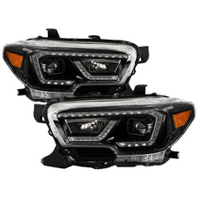 Load image into Gallery viewer, xTune Toyota Tacoma 16-19 SR SR5 Model LED DRL Projector Headlights- Black PRO-JH-TTA16-FLED-SR-BK 9050060